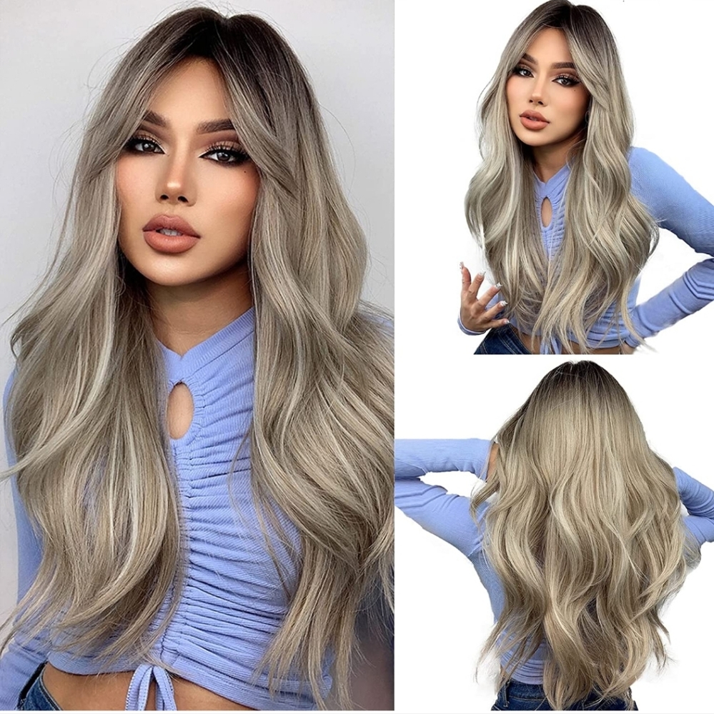 24 Inch Long Wavy Copper Brown Wig